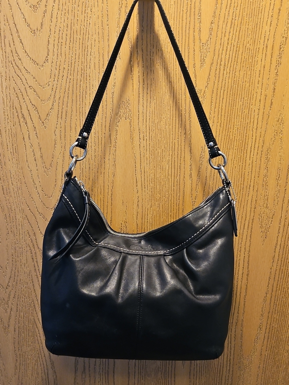 Coach Black Leather Hobo Bag - Classic Women's Shoulder Purse